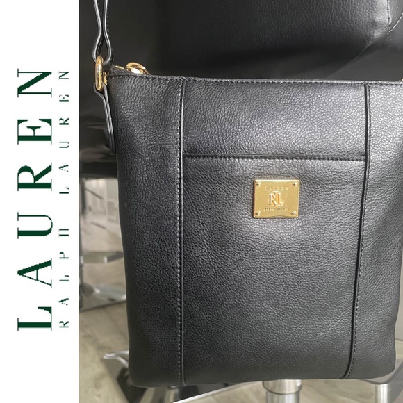 LRL Leather crossbody shoulder bag | Black - Picture 7 of 16